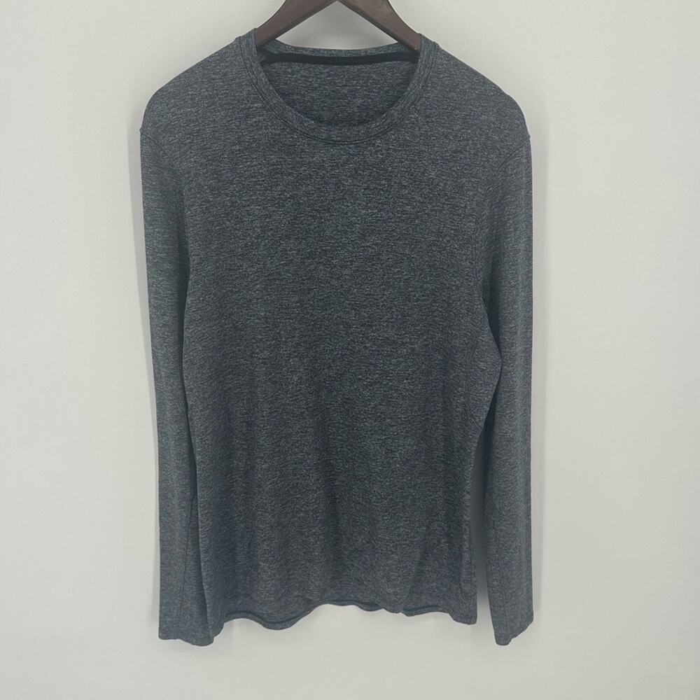 Lululemon Somatic Aero Long Sleeve Tee Gray Black Size Small Mens Shirt